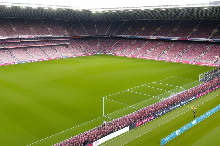 a football stadium with people in the stands